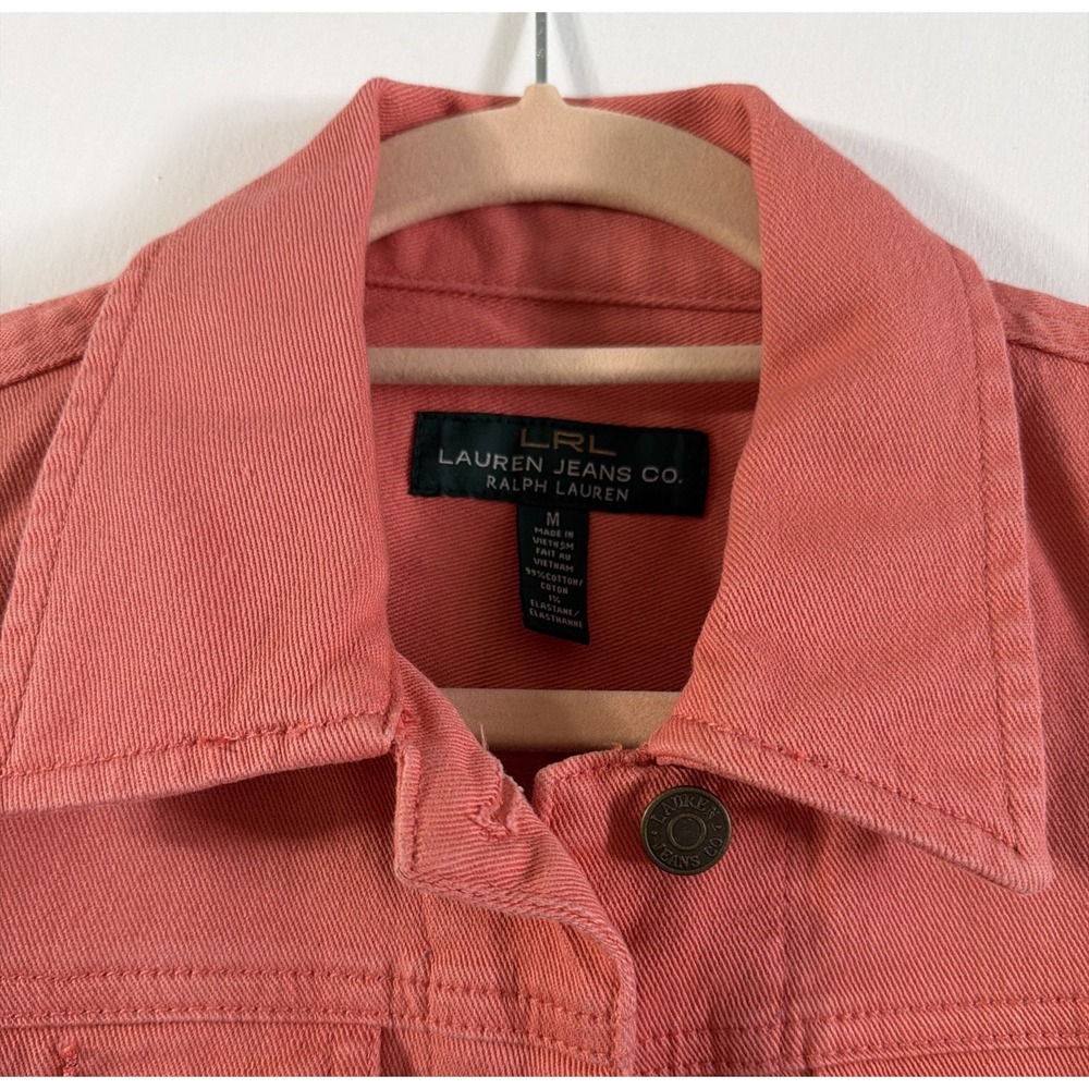 Lauren Jeans Co. Ralph Lauren Coral Denim Jacket Size XL EUC - Picture 2 of 11